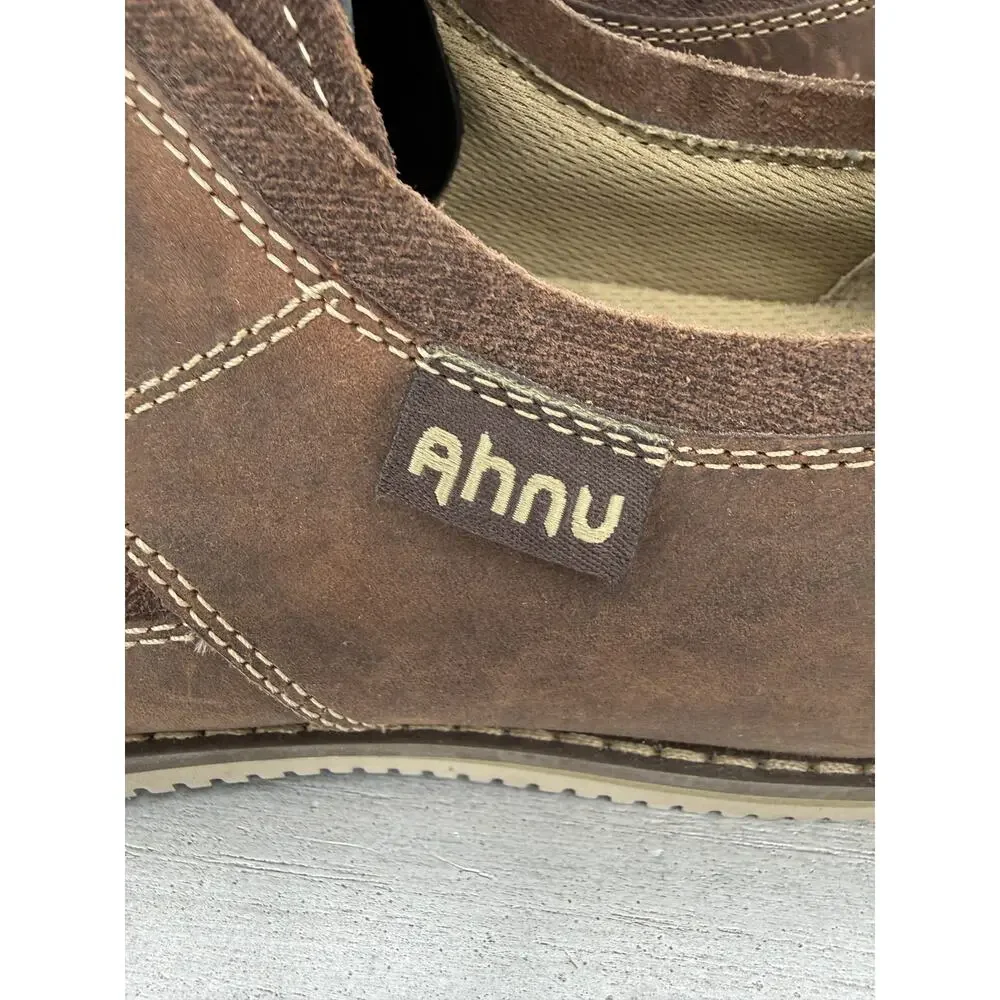 Ahnu Women's Brown Leather Suede Lace-Up Oxford Shoes Size US 7 EU 39.5